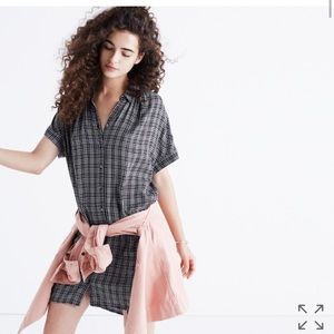 Madewell Central Shirt Dress in Thompson Plaid